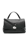 Zanellato Small Leather Handbag With Adjustable Shoulder Strap In Black