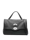 Zanellato Small Leather Handbag With Adjustable Shoulder Strap In Black