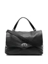 Zanellato Small Leather Handbag With Adjustable Shoulder Strap In Black