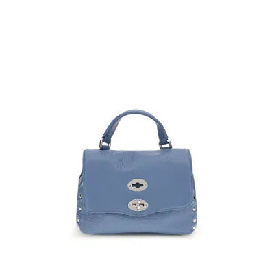 Zanellato Blue Calf Leather Bos Taurus Shoulder Bag