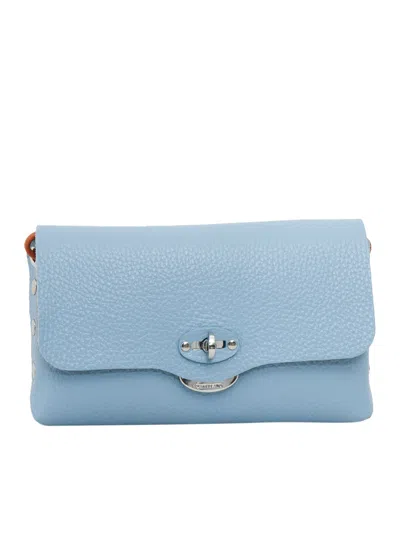 Zanellato Blue Letter Handbag In Light Blue