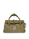 Zanellato Structured Leather Handbag With Textured Finish In Green