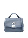 Zanellato Postina Daily Baby Leather Handbag In Blue