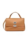 Zanellato Textured Leather Shoulder Bag With Flap Closure
