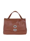 Zanellato Structured Calfskin Shoulder Bag With Twist Lock Closure In Brown