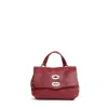 Zanellato Bordeaux Textured Leather Handbag With Turn-lock Closure In White