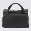 Zanellato Black Leather Postina Baby Top Handle Bag In Black