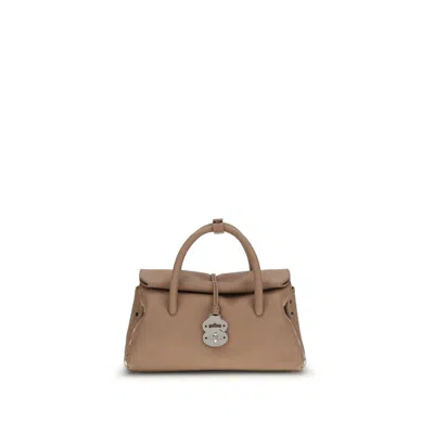 Zanellato Brown Calf Leather Bos Taurus Shoulder Bag