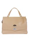 Zanellato Brown Cantucci Calfskin Shoulder Bag With Twist Lock Closure In Brown
