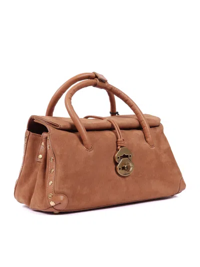 Zanellato Brown Dorsoduro Zashmere Cactus Lambskin Handbag