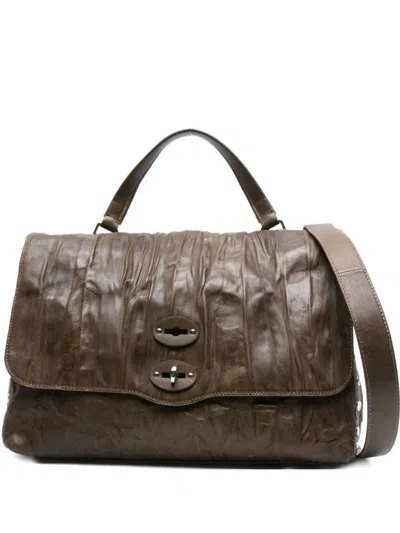 ZANELLATO BROWN DOTTA CENTAURO SMALL SATCHEL