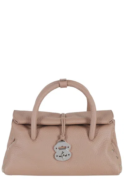 Zanellato Brown Dotta Centauro Small Tubular Handle Leather Tote Bag In Neutral