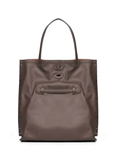Zanellato Brown Gianduiotto A'spasso Medium Tote Bag