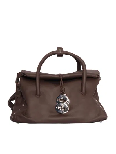 Zanellato Brown Gianduiotto Saeta Smooth Leather Shoulder Bag