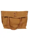Zanellato Brown Textured Leather Tote With Fold-over Flap In Brown