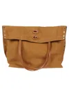 Zanellato Brown Textured Leather Tote With Fold-over Flap In Brown