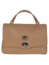Zanellato Calfskin Handbag With Double Twist Lock In Brown