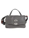 Zanellato Calfskin Shoulder Bag With Removable Straps And Elegant Hardware In Gray