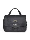 Zanellato Capsule Black Postina Baby Handbag In Black