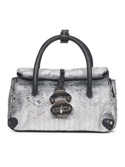 Zanellato Capsule Silver Dotta Baby Handbag In Gray