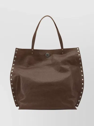 Zanellato Chic Shoulder Bags With Studded Top Handles In Brown