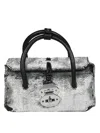 Zanellato Compact Silver-toned Shoulder Bag With Top Handle In Gray