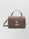 Zanellato Small Postina Studded Turn-lock Leather Tote Bag In Brown
