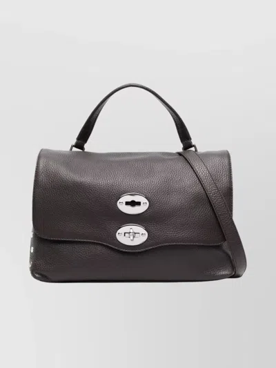 Zanellato Daily Clutch Bag With Top Handle And Studs In Brown