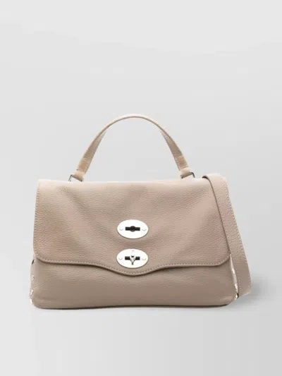 Zanellato Daily Foldover Leather Cross-body Bag In Brown