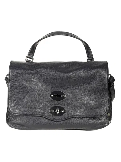 Zanellato Dark Navy Postina Daily Shoulder Bag In Gray