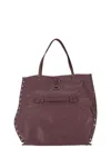 Zanellato Saeta Medium Leather Tote Bag With Studded Detailing In Purple