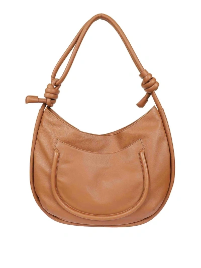 Zanellato Demi Feather Knot Bag In Brown