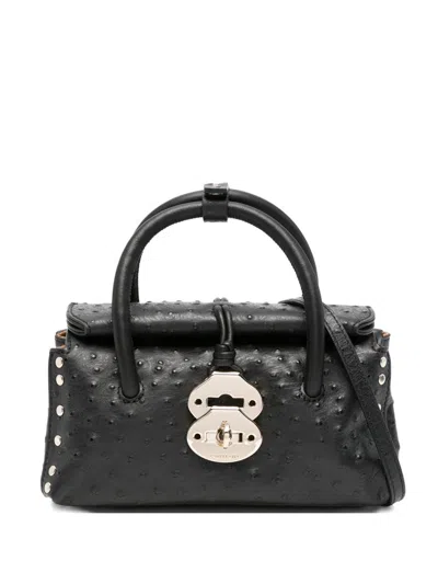 Zanellato Docca Baby Leather Handbag In Black