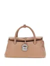 Zanellato Dott Studded Tote Bag In Brown