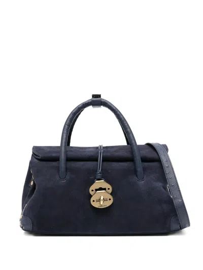 Zanellato Dotta Baby Leather Handbag In Blue