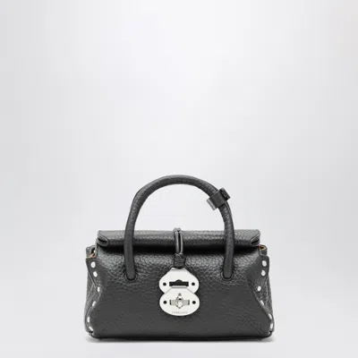 Zanellato Dotta Baby Mini Grained Leather Bag In Black