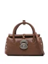 Zanellato Structured Shoulder Bag Featuring Rolled Handles In Brown