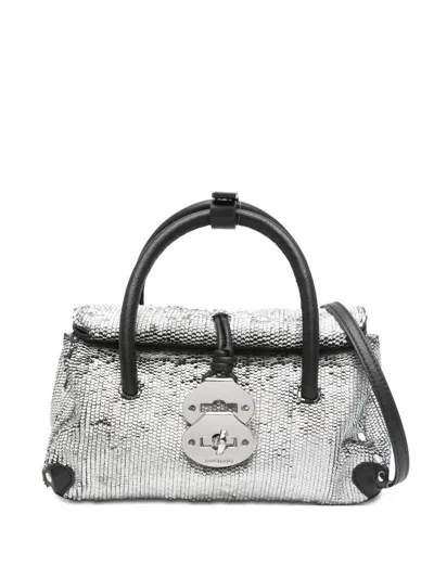 Zanellato Dotta Cbi Baby Leather Handbag In Silver