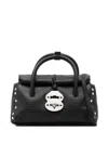 Zanellato Mini Leather Handbag Featuring Textured Finish In Black