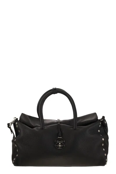 Zanellato Dotta Centauro - Grained Leather Bag Xl In Black