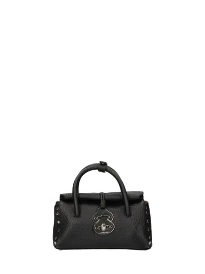 Zanellato Dotta Centauro Baby Leather Handbag In Black