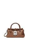 Zanellato Dotta Centauro Baby Leather Handbag In Brown