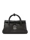 Zanellato Small Dotta Leather Top Handle Bag In Black