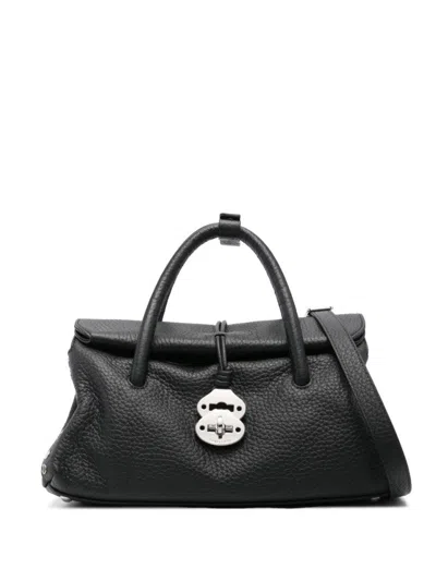 Zanellato Dotta Centauro S Leather Bag In Black