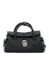 Zanellato Dotta Centauro Small Leather Handbag In Black