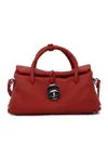 Zanellato Structured Red Leather Handbag With Distinctive Clasp In Red