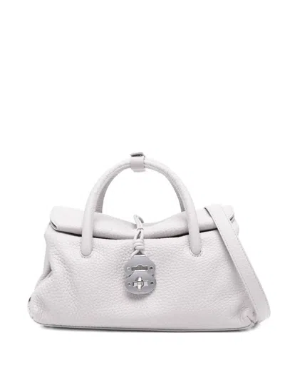 Zanellato Dotta Centauro Small Leather Handbag In Gray