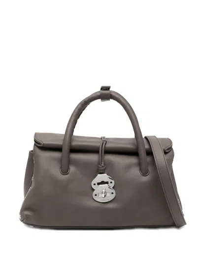 Zanellato Dotta Centauro Small Leather Handbag In Brown