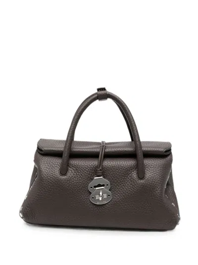 Zanellato Dotta Centauro Small Leather Shoulder Bag In Brown