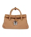 Zanellato Structured Leather Handbag With Metallic Clasp In Brown